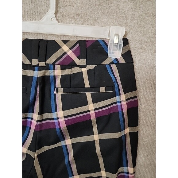 7th Avenue New York & Co Bootcut Dress Pants Womens 2 Tall Black Plaid Stretch - Picture 5 of 8